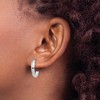 Black Bow Jewelry 3.5mm x 17mm Polished 14k White Gold Domed J-Hoop Earrings - 3 of 4