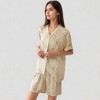 Anna-Kaci Lounge Women's Soft Floral Print Pajama Set with Short Sleeve Button-Up Top and Relaxed Fit Lounge Shorts - 3 of 4