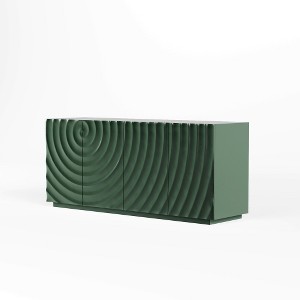 Lyngins Wood Sideboard Buffet Cabinets with Spiral-textured Doors,Free Handle Coffee Bar Cabinets,Credenzas for Kitchen,Entryway - 1 of 4