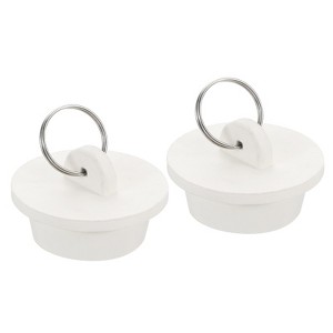 Unique Bargains Rubber Flexible Bathtub Sink Drain Stoppers with Hanging Ring 2 Pcs - 1 of 4