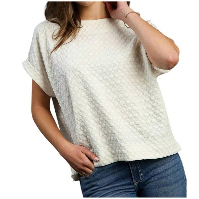 Women's Jacquard Back Buttons Top - umgee