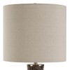 Uttermost Jameson Marble Cones Table Lamp – Dual Brown Marble Base with Brass Accents and Linen Shade, 39” High - 4 of 4