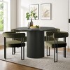 5-Piece Round Dining Table Set, Modern Pedestal Table and Upholstered Fabric Dining Chairs with Metal Legs, Kitchen Dining Set for 4-Maison Boucle - 2 of 4
