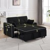 Convertible Sofa Bed, 3-in-1 Multi-Functional Velvet Sleeper Couch Pull-Out Bed with Side Storage Pocket for Living Room - 2 of 4