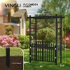 VINGLI Garden Arbor with Gate, PVC Wedding Arch for Ceremony Party, Garden Trellis for Climbing Plants Outdoor for Garden, Backyard, Lawn, Wedding - 3 of 4