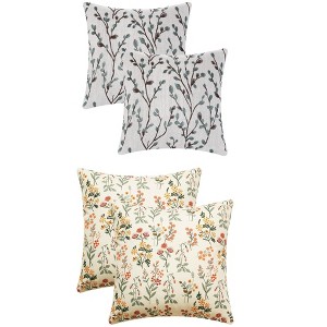 REGALWOVEN 4 Pcs Floral Pattern Throw Pillow Covers for Home Decor - 1 of 4