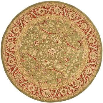 Anatolia AN523 Hand Tufted Round Traditional Area Rug - Green/Red - 8' X 8' Round - Safavieh.