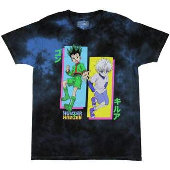 Hunter X Hunter Anime Men's Gon and Killua Panels Tie-Dye Graphic T-Shirt Adult