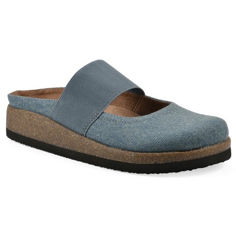 Женские сабо White Mountain Women's Bassi Mary Jane Footbeds Clog, Vintage Blue, 9