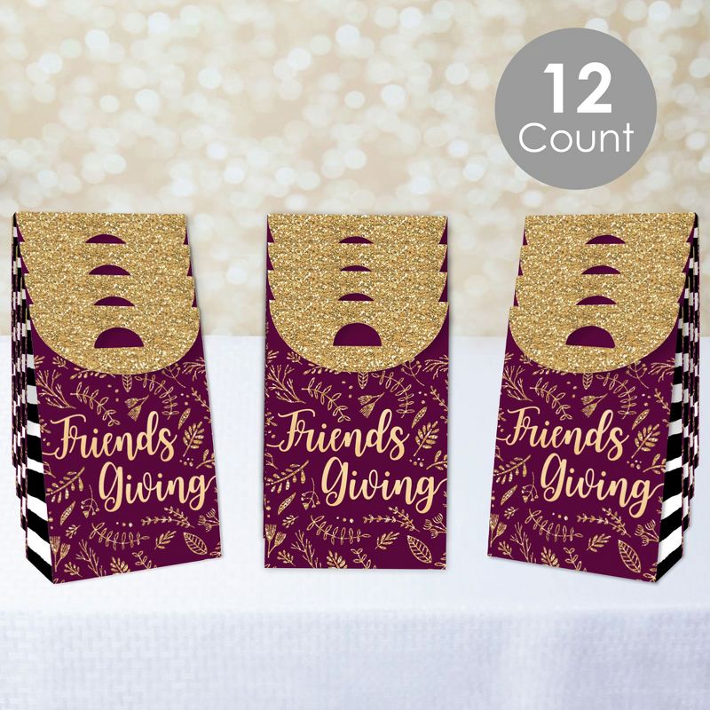 Big Dot of Happiness Elegant Thankful for Friends - Friendsgiving Thanksgiving Gift Favor Bags - Party Goodie Boxes - Set of 12, 3 of 10