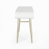 GDFStudio Breenda Modern Glam Vanity Table with 2 Drawers and Iron Legs, White/Champagne Gold - 4 of 4