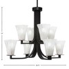 Toltec Lighting Apollo 8 - Light Chandelier in  Dark Granite with 5.5" Fluted Italian Ice Shade - 2 of 4
