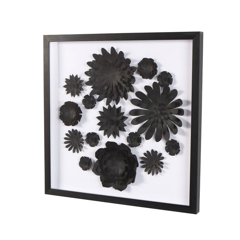 Olivia &#38; May 20&#34;x20&#34; Paper Floral Cluster Shadow Box with Varying Shapes and Sizes, 4 of 7