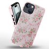 BONGEEK Generic Case Compatible with iPhone 14Plus,Scratch Resistant Hybrid 2-Layer Hard Shell Phone Case,Bows Roses Pink Ribbon Aesthetic - 2 of 4