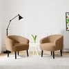 WestinTrends Alexandria 29" Wide Mid Century Modern Faux Shearling Barrel Accent Arm Chair (Set of 2) - 2 of 4