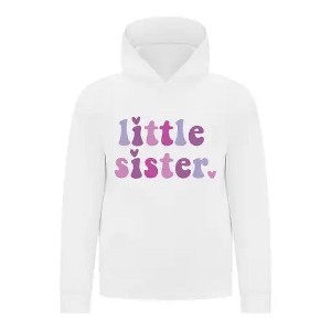 Everyday Kids Little Sister Girls Pullover Hoodie – Cute Pastel Sibling Sweatshirt - 1 of 4