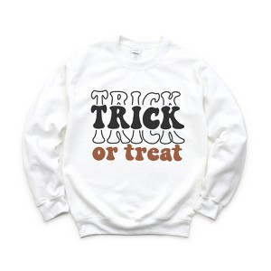 Simply Sage Market Women's Graphic Sweatshirt Trick or Treat Stacked - 1 of 4