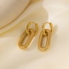 Chunky Chain Link Hoop Earrings for Women Gold or Silver Stainless Steel Ginger Lyne Collection - 2 of 4