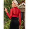 INSPIRE CHIC Women's Evening Coverup Open Front Long Sleeve Mesh Satin Bolero - 3 of 4