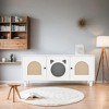 Airsurfer Modern Wood Cabinet with Sisal Cat Scratcher, Cat Litter Box Enclosure with Storage, Cream white Side Table - 2 of 4
