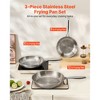 VEVOR Tri-Ply Stainless Steel Frying Pan, 3 Pcs Set (8, 10, 12 in), Cooking Skillet with Heat-Resistant Handle, Silver - 3 of 4