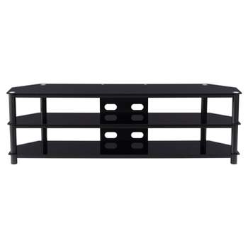 Travers Open Shelves TV Stand for TVs up to 82" Black - CorLiving