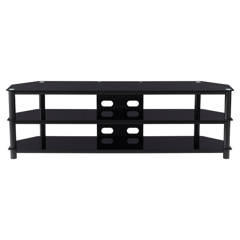Travers Open Shelves TV Stand for TVs up to 82&#34; Black - CorLiving, 1 of 10