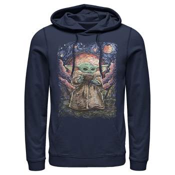 Men's Star Wars The Mandalorian The Child Starry Night Pull Over Hoodie