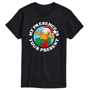 Men's - Garfield - My Presence Is Your Present Christmas Short Sleeve Graphic T-Shirt - 1 of 4