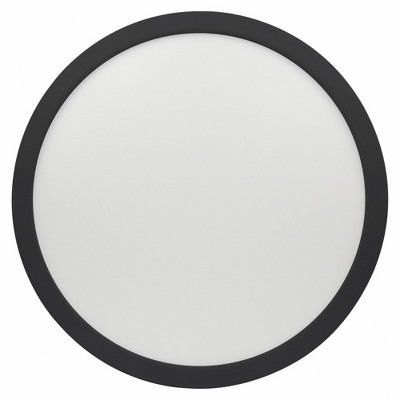 Sleek ModPLUS Black Glass 17" LED Flush Mount for Indoor/Outdoor