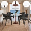 LeisureMod Bristol Round Dining Table – MDF Top with Walnut Steel Pedestal Base, Modern Kitchen & Dining Room Accent Table for Small Spaces - 3 of 4