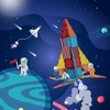 PICASSO-TILES 4 PC Astronaut Character Set, Magnetic Tiles and Brick Compatible Set STEM Toys for Kids 3+ - 2 of 4