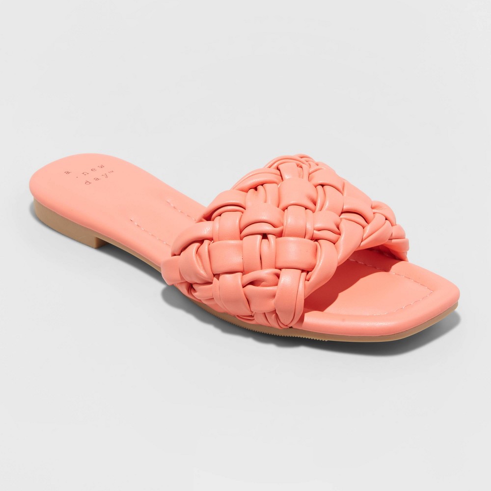 Women's Carissa Woven Slide Sandals - A New Day Pink 6.5