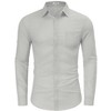 Mens Button Down Linen Shirts Casual Long Sleeve Dress Shirts Regular Fit Cotton - 2 of 4