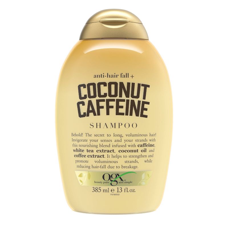 OGX Anti-Hair Fall + Coconut Caffeine Strengthening Shampoo with Coconut Oil - 13 fl oz, 1 of 7