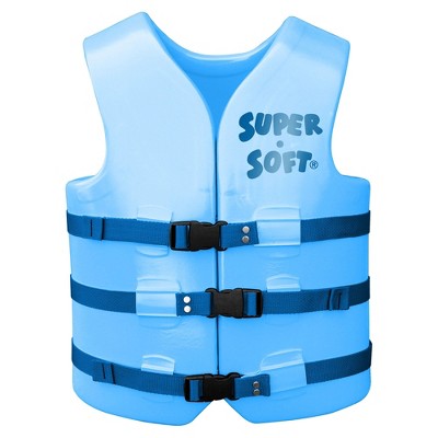 TRC Recreation Super Soft Vinyl Coated Foam USCG Type III PFD Adult Water Safety Life Jacket Vest, Blue, Large