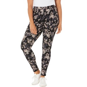 Catherines Women's Plus Size Petite Knit Legging - 1 of 4