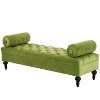 Okak Modern Velvet Button-Tufted Ottoman Bench with Detachable Pillows,Upholstered Ottoman Stool for Bedroom,Entryway - 2 of 4
