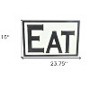 HomeRoots 16" X 24" White and Black Eat Wood Wall Decor - 3 of 4