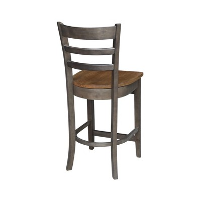 Elegant Emily Black Solid Wood Counter-Height Stool - 24" Seat