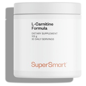 SuperSmart L-Carnitine Formula (Natural Lemon Flavor) - 2-in-1 with Acetyl L-Carnitine & L-Carnitine Tartrate Powder | Non-GMO & Gluten Free - 105 g - 1 of 4
