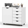 Costway 5-Drawer Chest Rolling Storage Dresser Lateral File Cabinet with Adjustable Shelf - 2 of 4