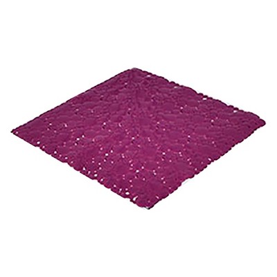 Purple Non-Slip Square PVC Shower Mat 20" x 20"