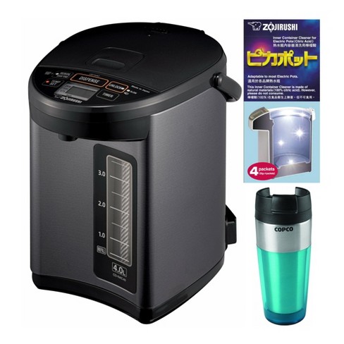 Zojirushi Micom Water Boiler (4-liter, Metallic Black) With Cleaner And  Tumbler : Target