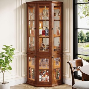Tribesigns 70.87-Inch Corner Bar Cabinet, 5-Tier Wine Cabinet, Home Bar Liquor Cabinet for Dining Room, Living Room, Kitchen - 1 of 4