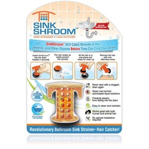 SinkShroom® (Orange) The Hair Catcher That Prevents Clogged Bathroom Sink Drains from TubShroom - 1 of 4