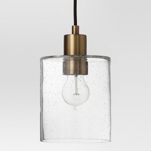 Hudson Industrial Pendant Ceiling Light Brass Includes Energy Efficient Light Bulb - Threshold , Size: Lamp with Energy Efficient Light Bulb