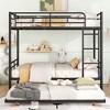 NicBex Full Over Full/Full XL Over Queen Bunk Bed with Trundle,Loft Bed with Convertible Design for Bedroom,Split Into 2 Beds,Black/White/Silver - 2 of 4