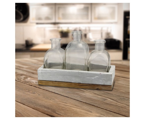 Decorative Bottles with Tray - CKK Home D&#233;cor