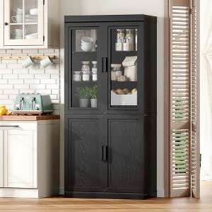 MAYEERTY Natural Wood Grain Storage Cabinet Set - 1 of 4